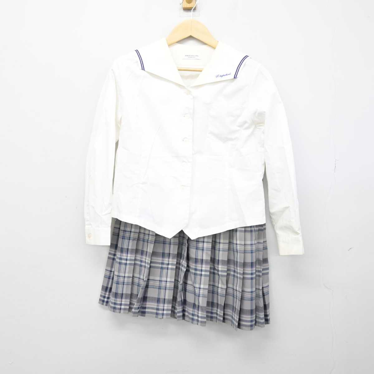 【中古】香川県 藤井学園 寒川高等学校 女子制服 2点 (セーラー服・スカート) sf050282