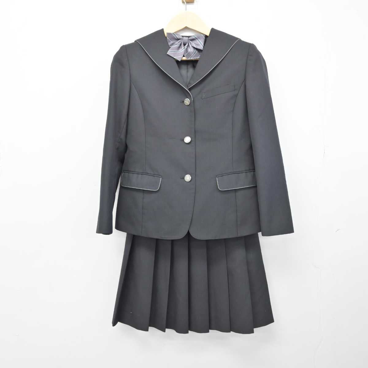 【中古】滋賀県 比叡山高等学校 女子制服 4点 (ブレザー・ニット・スカート) sf050309