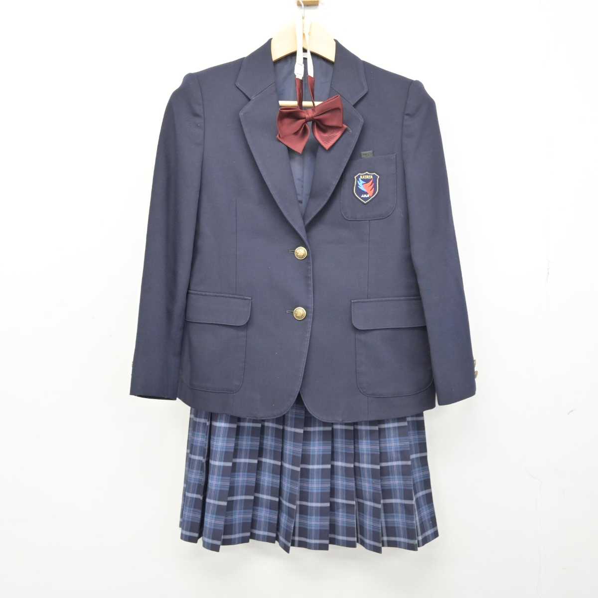 【中古】滋賀県 堅田中学校 女子制服 4点 (ブレザー・スカート) sf050311