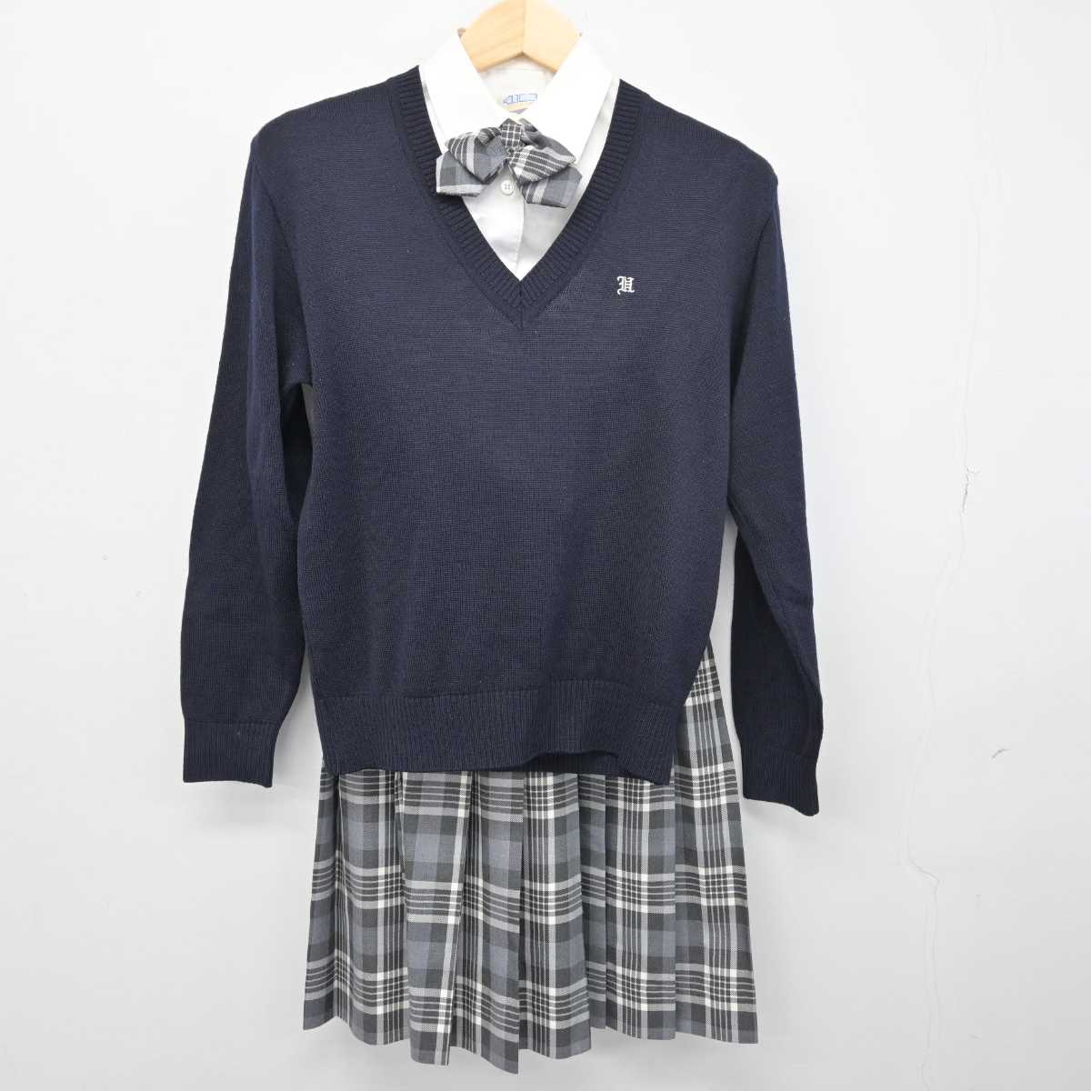 【中古】埼玉県 本庄東高等学校 女子制服 5点 (ブレザー・シャツ・ニット・スカート) sf050341