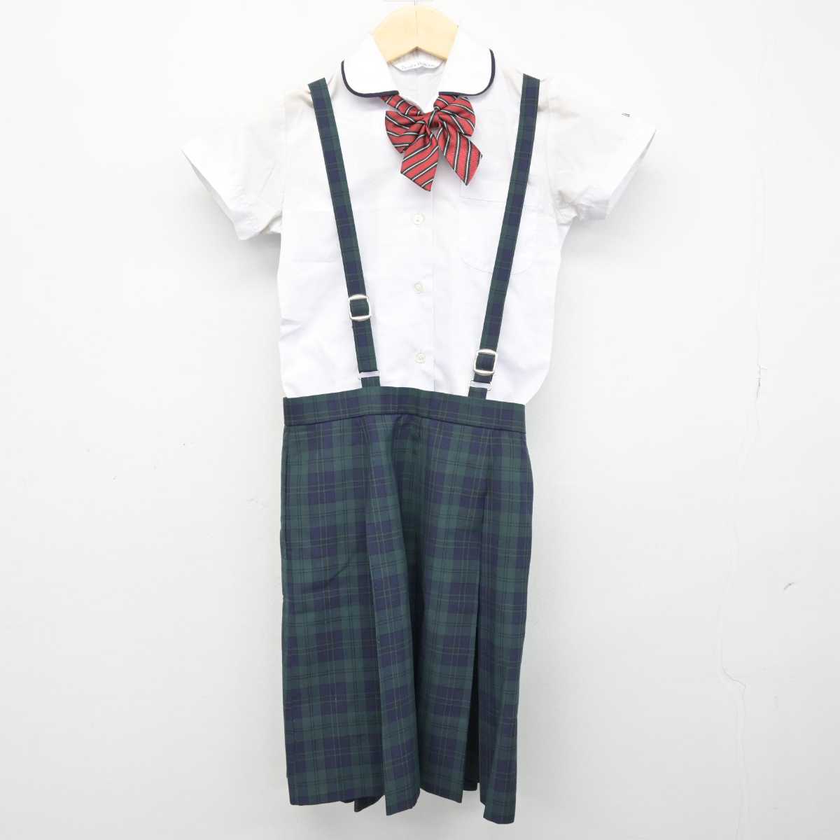 【中古】奈良県 奈良育英グローバル小学校 女子制服 4点 (シャツ・スカート・スカート) sf050359