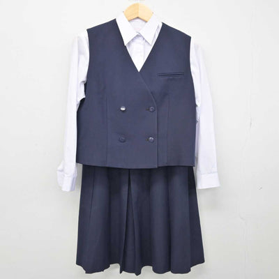 【中古】千葉県 千葉高等学校 女子制服 4点 (ブレザー・シャツ・ベスト・スカート) sf050362