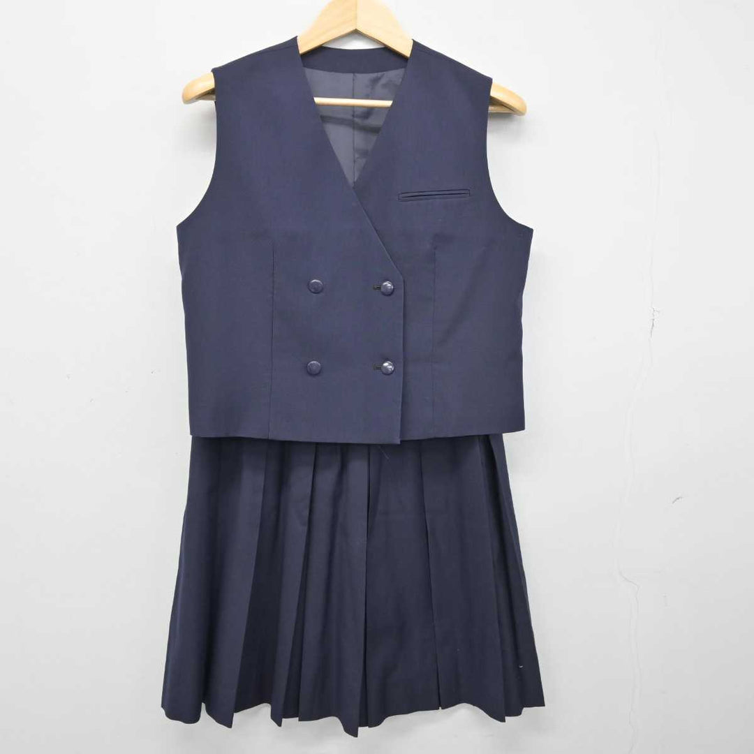 中古】千葉県 千葉高等学校 女子制服 2点 (ベスト・スカート