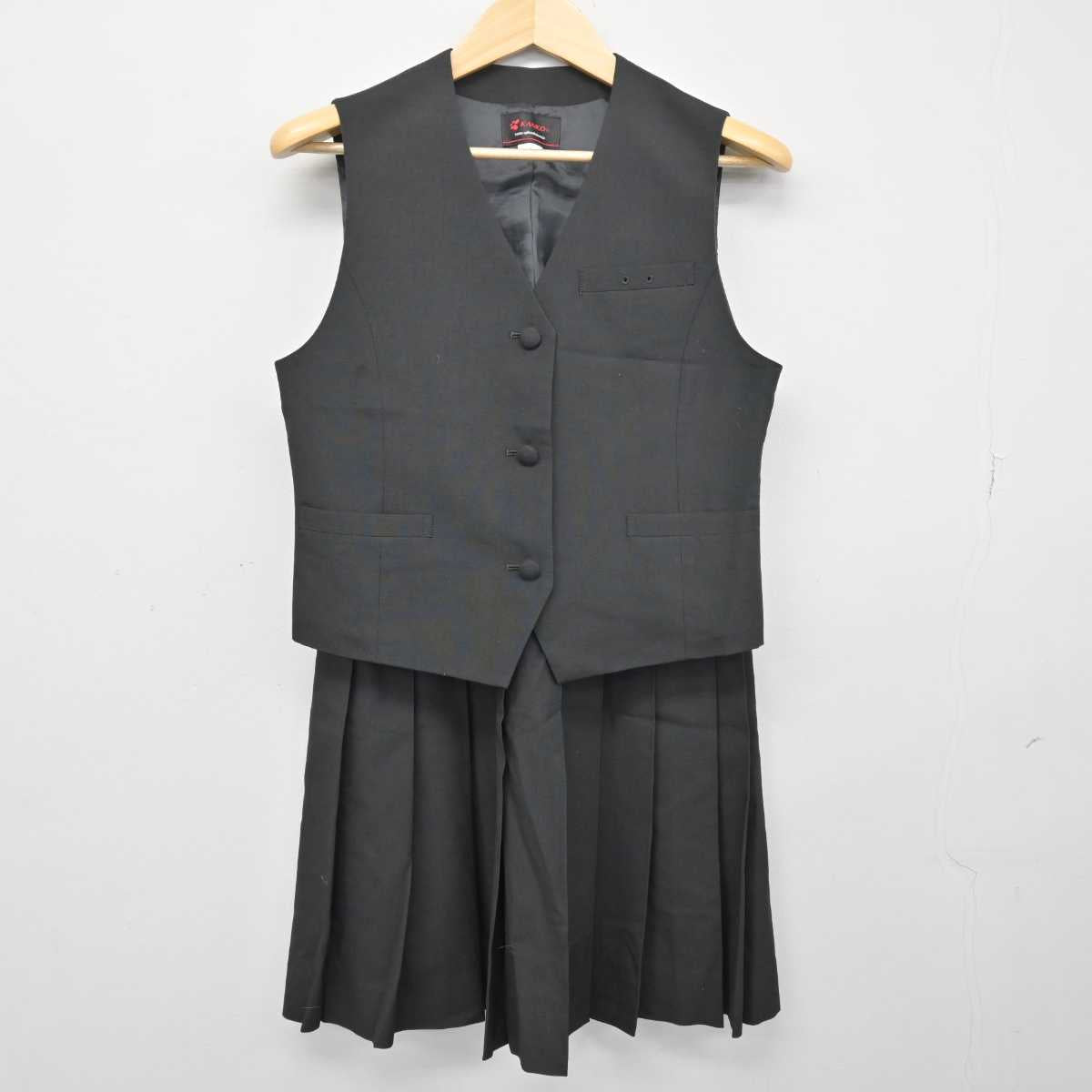 【中古】千葉県 京葉高等学校 女子制服 2点 (ベスト・スカート) sf050365