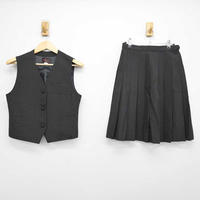 【中古】千葉県 京葉高等学校 女子制服 2点 (ベスト・スカート) sf050365