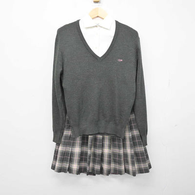 【中古】奈良県 奈良文化高等学校 女子制服 5点 (ブレザー・ニット・シャツ・スカート) sf050369