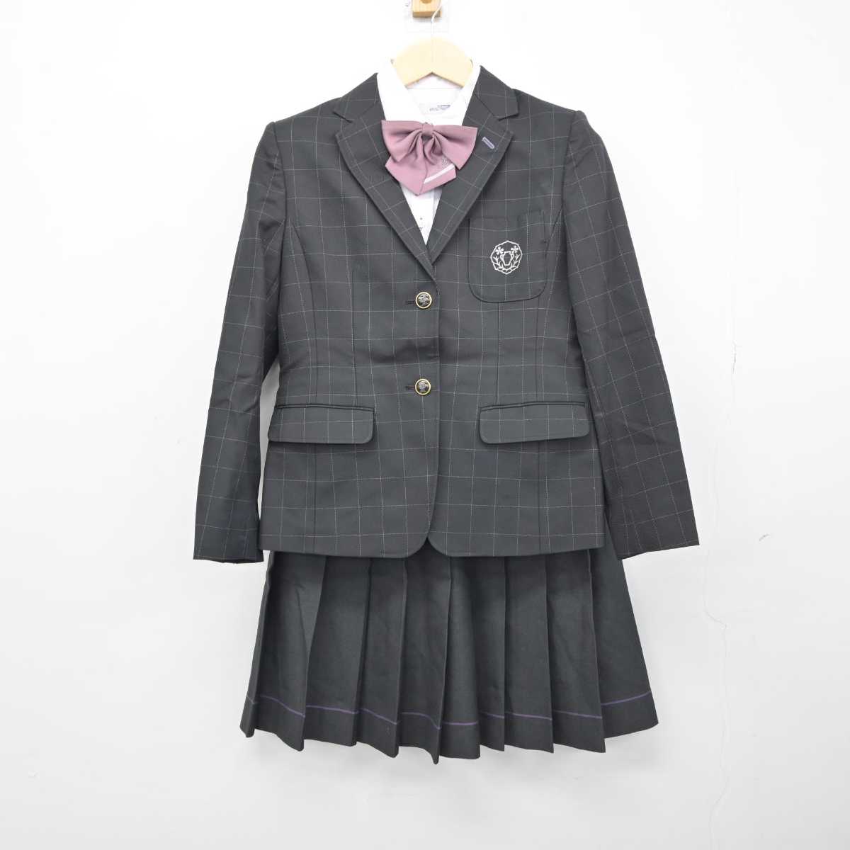 【中古】大阪府 宣真高等学校 女子制服 5点 (ブレザー・ニット・シャツ・スカート) sf050392