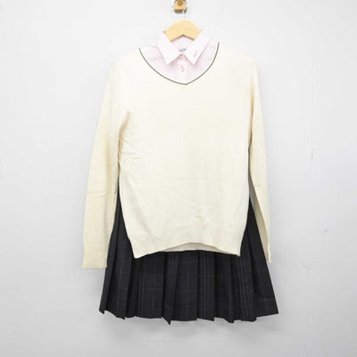 【中古】大阪府 宣真高等学校 女子制服 4点 (ニット・シャツ・スカート) sf050393