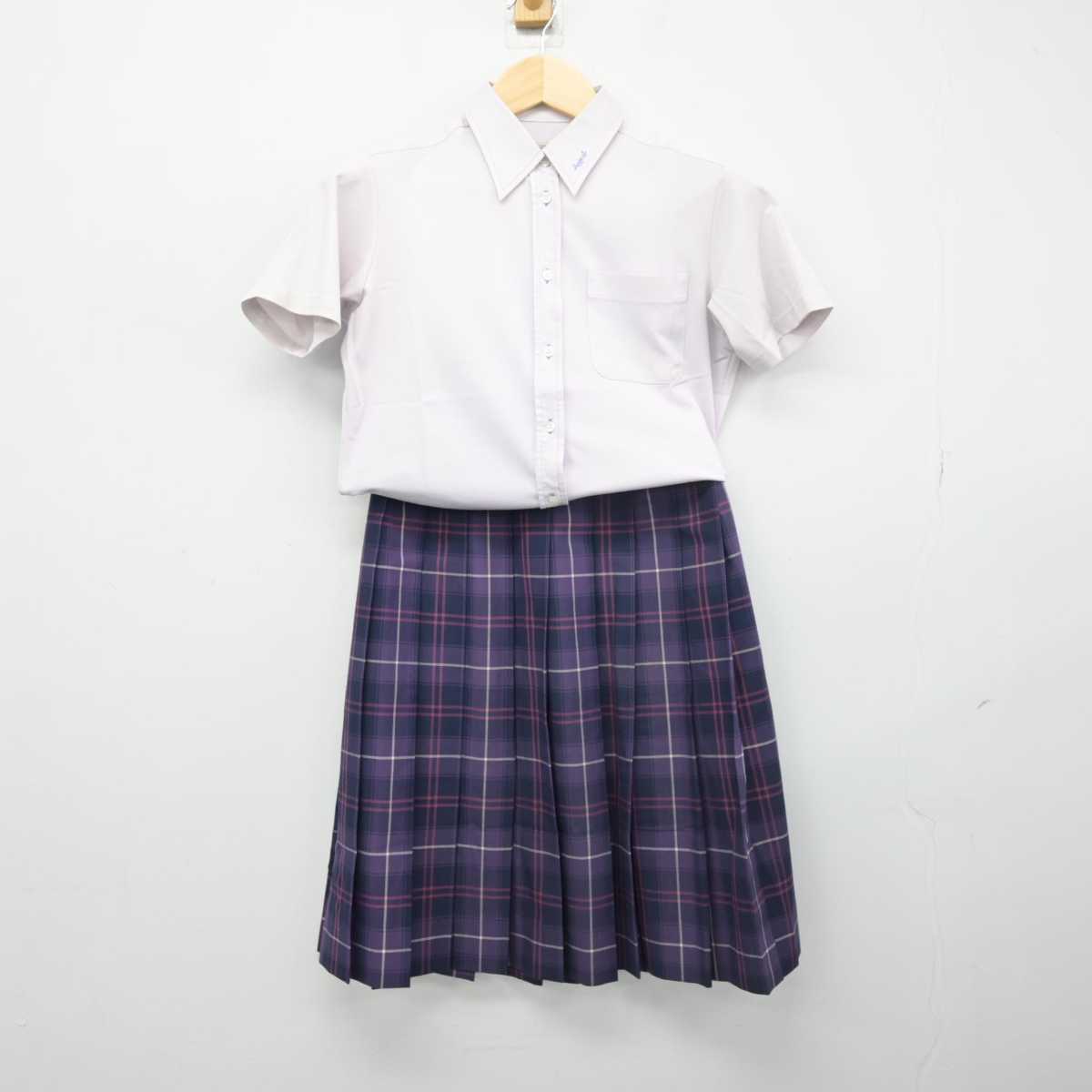 【中古】大阪府 宣真高等学校 女子制服 3点 (シャツ・スカート) sf050394