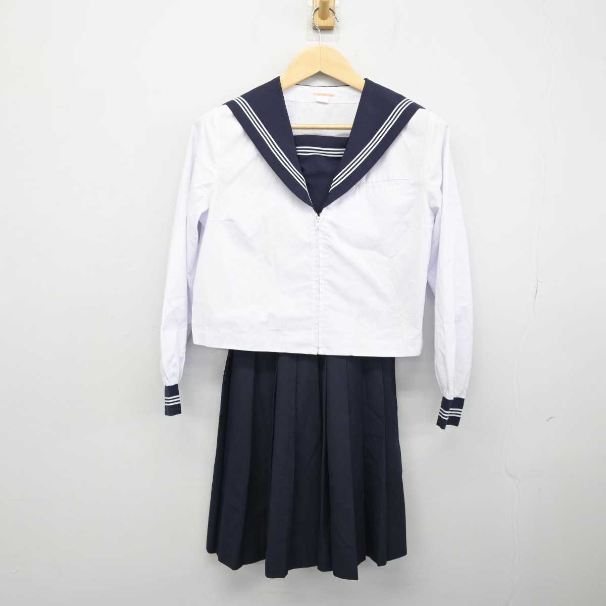 【中古】秋田県 秋田西中学校 女子制服 4点 (セーラー服・セーラー服・スカート) sf050451