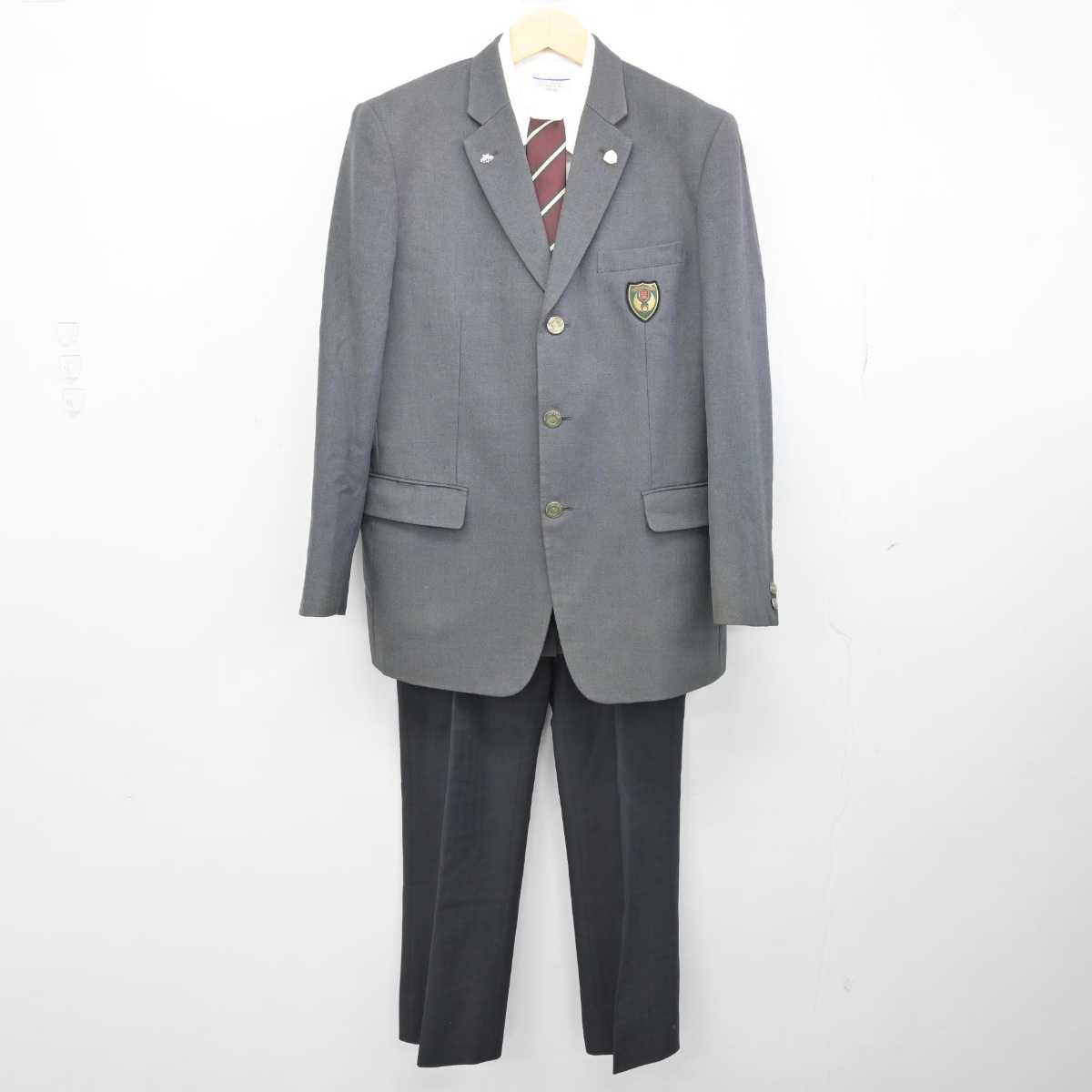 【中古】埼玉県 栄東高等学校 男子制服 6点 (ブレザー・シャツ・ズボン) sf050456