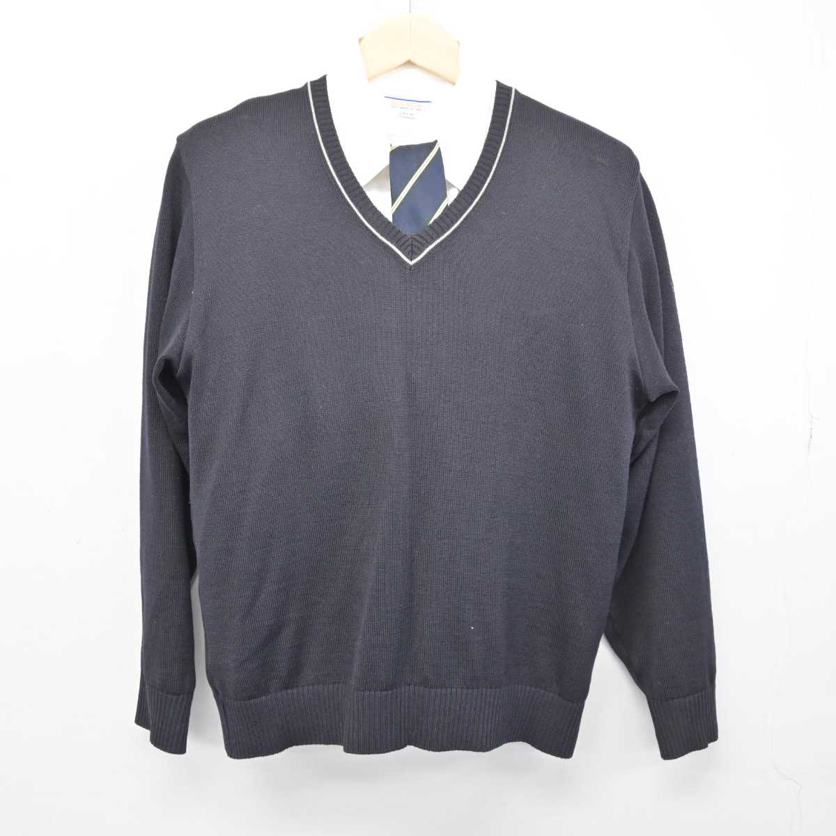 【中古】埼玉県 栄東高等学校 男子制服 3点 (シャツ・ニット) sf050457