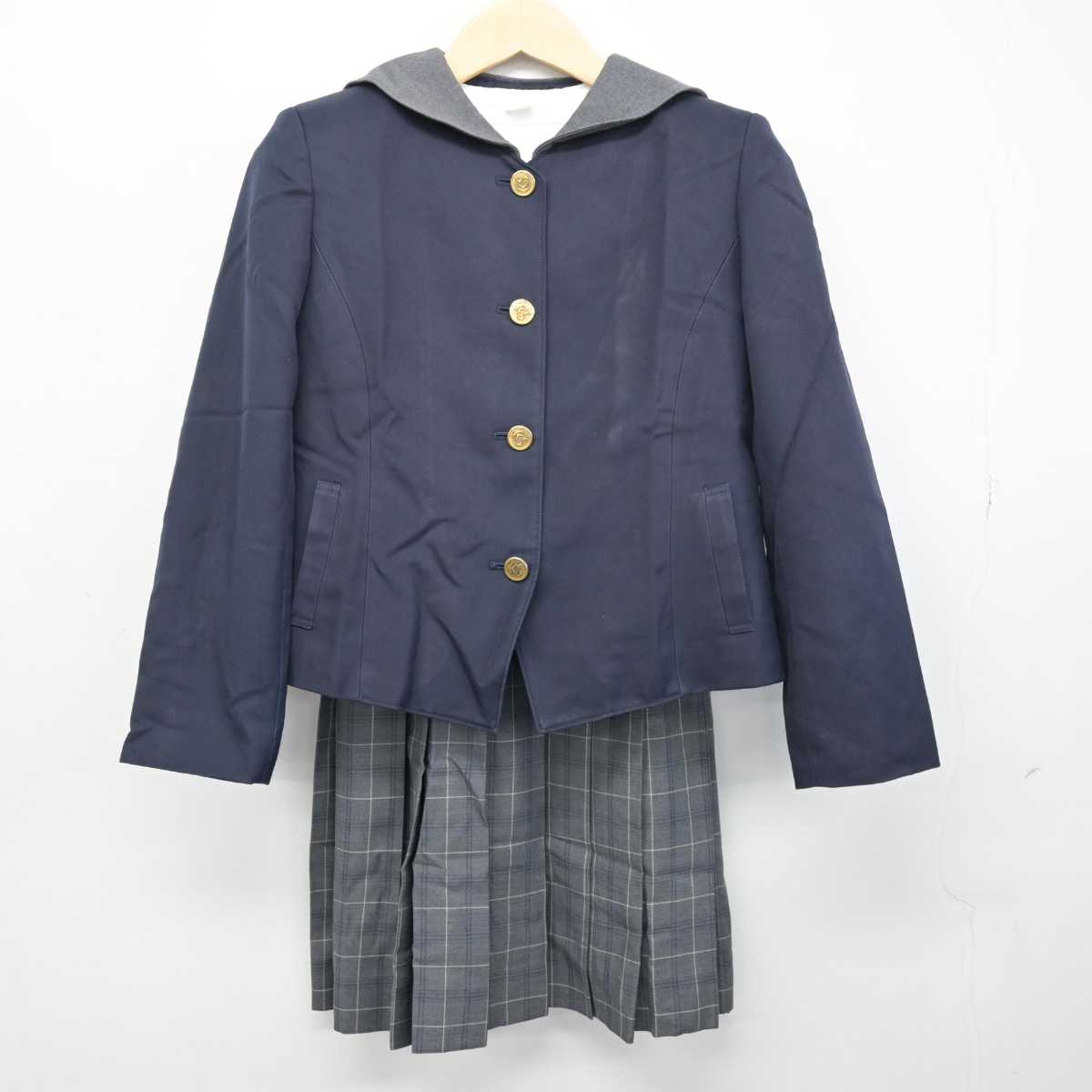 【中古】山口県 慶進中学校 女子制服 4点 (ブレザー・セーラー服・スカート) sf050479