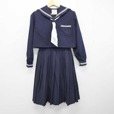 【中古】広島県 栗原中学校 女子制服 3点 (セーラー服・スカート) sf050508