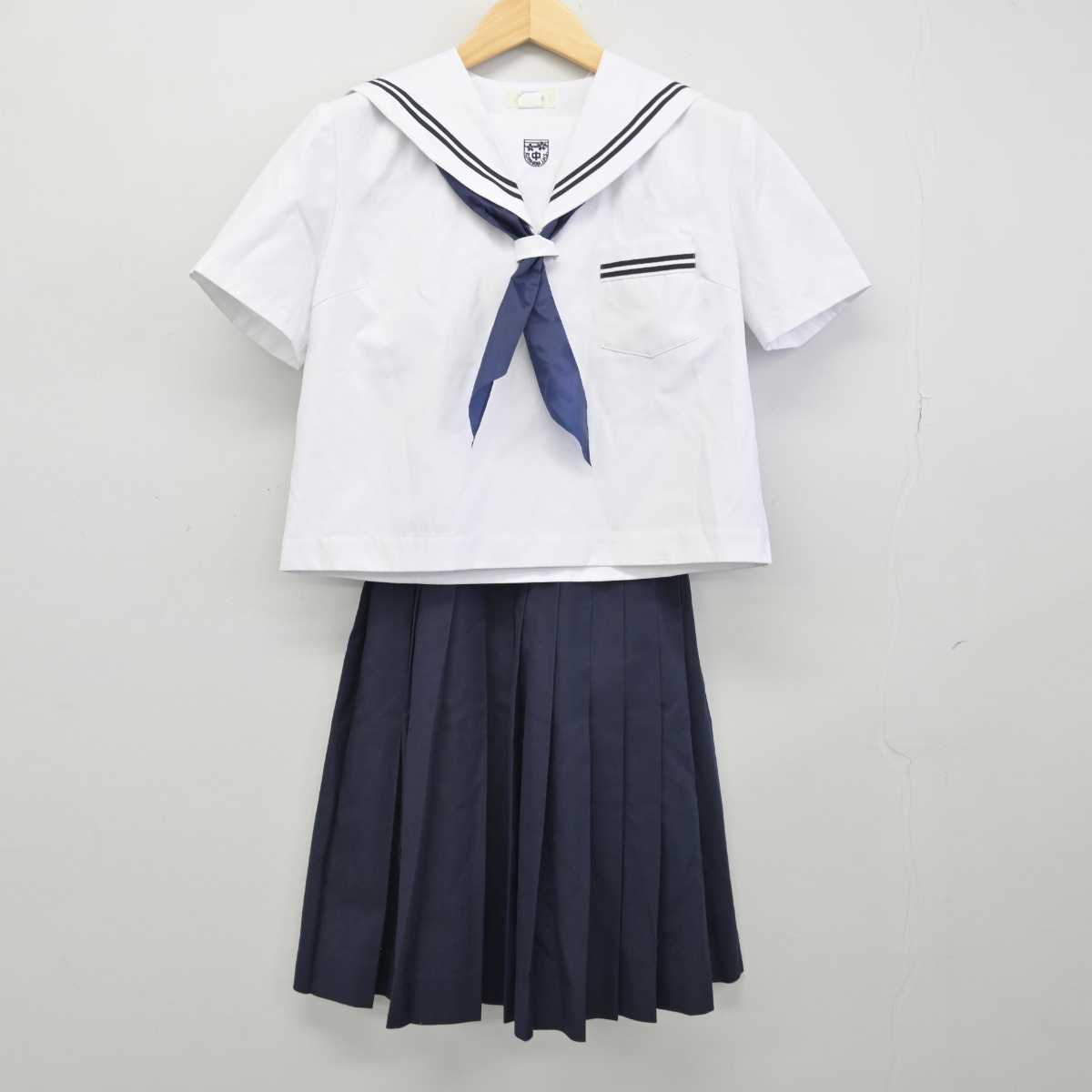 【中古】広島県 栗原中学校 女子制服 3点 (セーラー服・スカート) sf050509