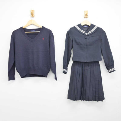 【中古】東京都 目白研心中学校・高等学校 女子制服 3点 (セーラー服・ニット・スカート) sf050522