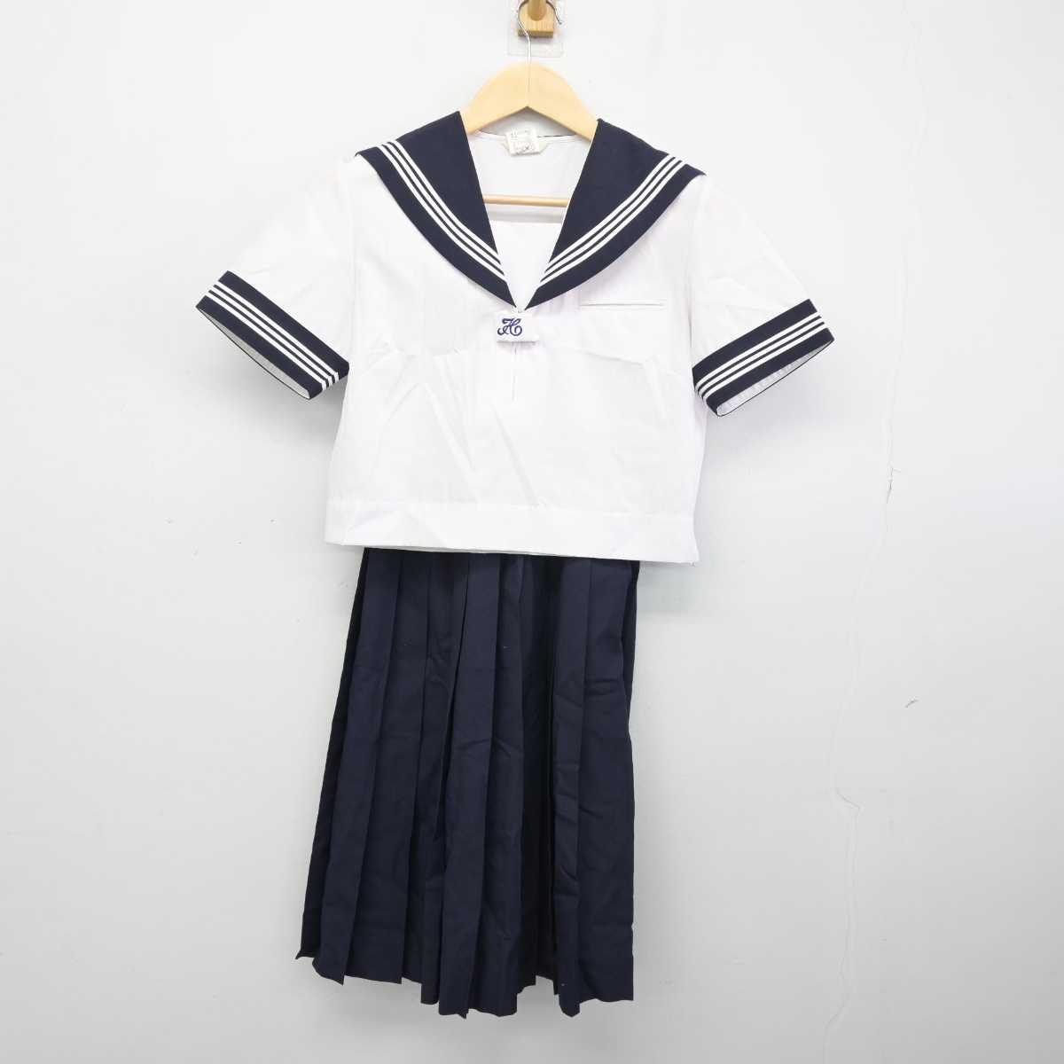 【中古】埼玉県 栗橋東中学校 女子制服 2点 (セーラー服・スカート) sf050534