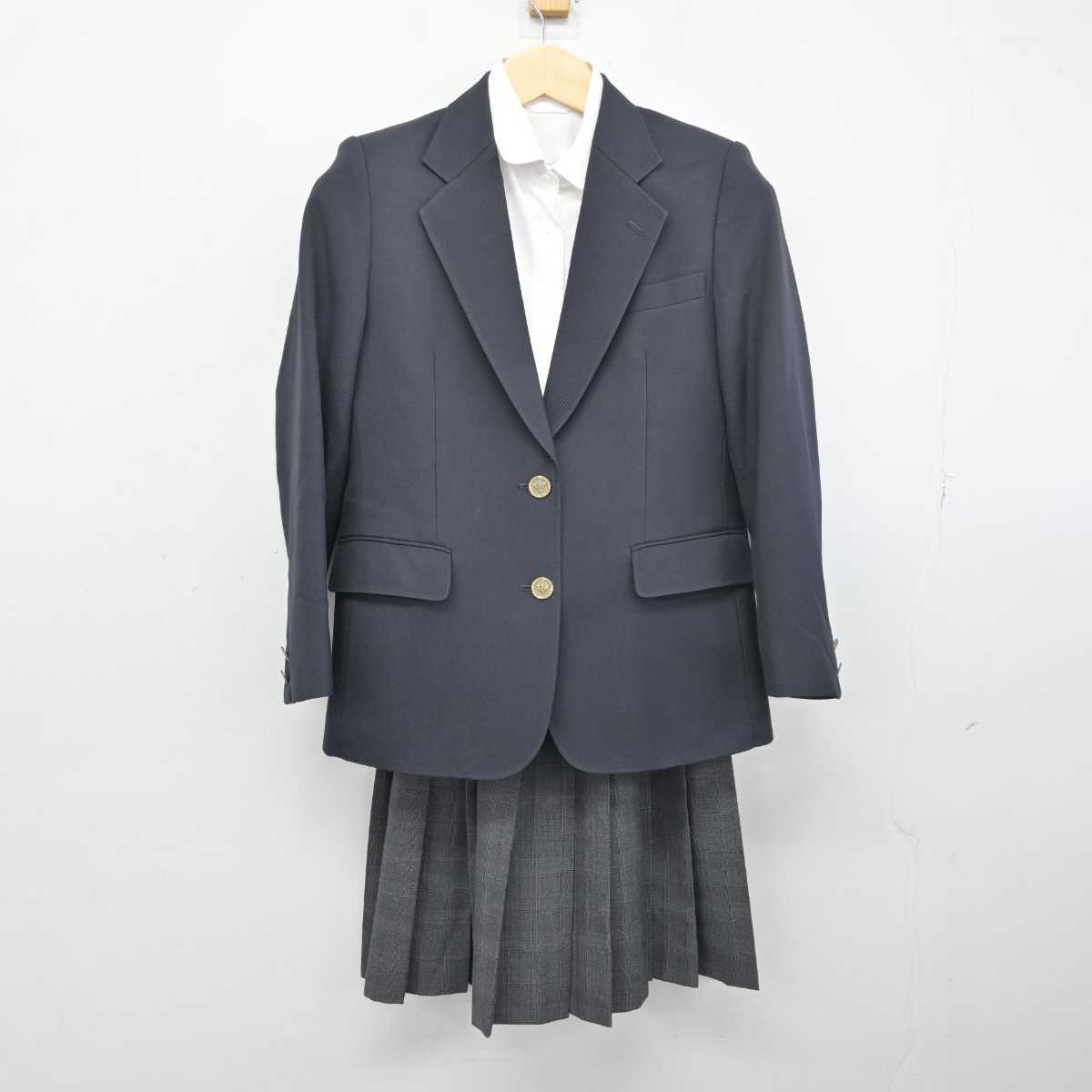 【中古】兵庫県 明石西高等学校 女子制服 3点 (ブレザー・シャツ・スカート) sf050542