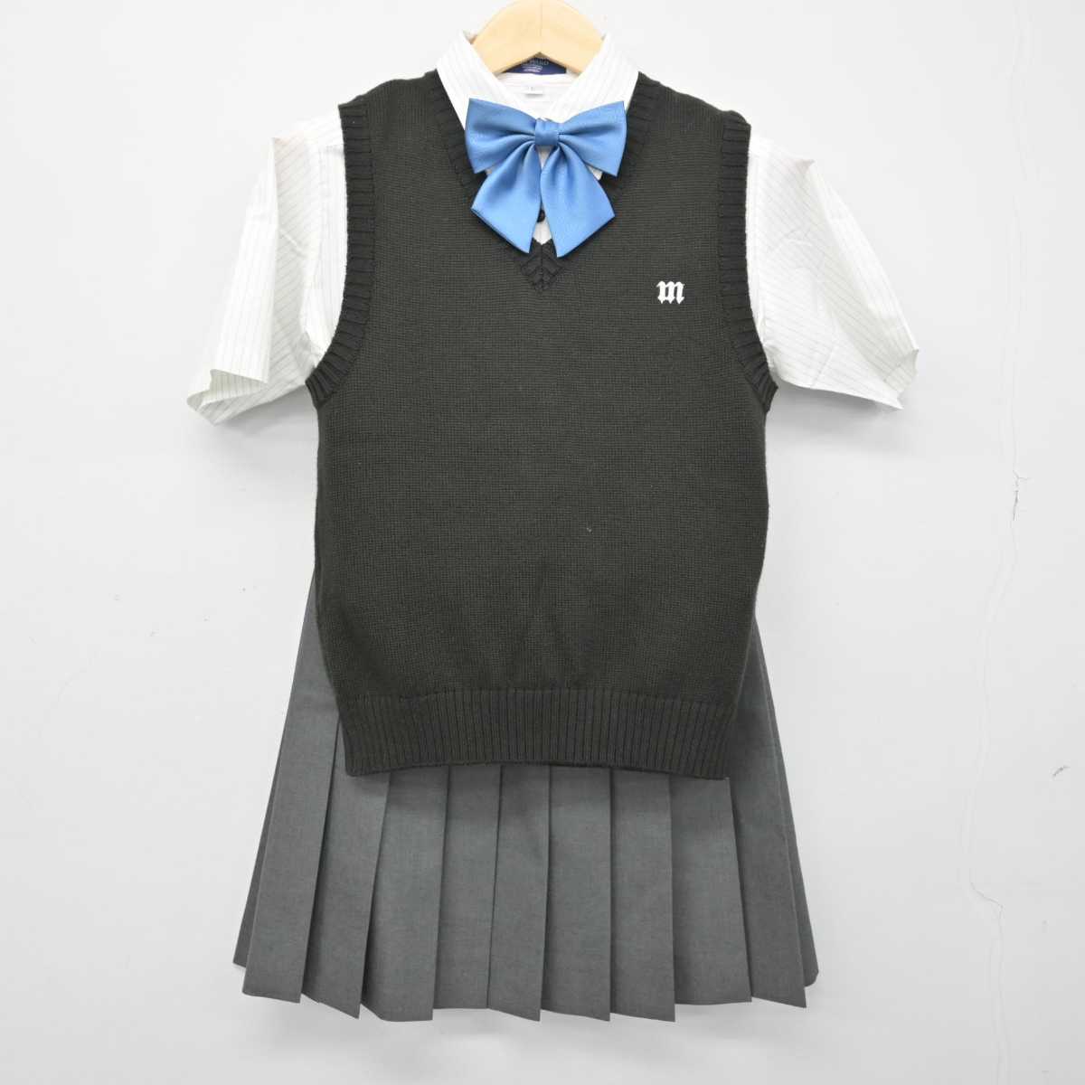 【中古】宮城県 東北生活文化大学高等学校 女子制服 5点 (シャツ・ニットベスト・スカート) sf050586