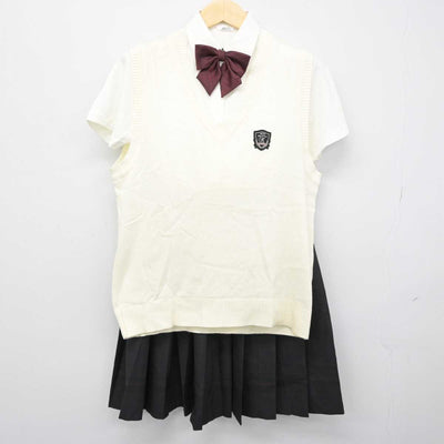 【中古】広島県 広島工業大学高等学校 女子制服 5点 (シャツ・ニットベスト・スカート) sf050606