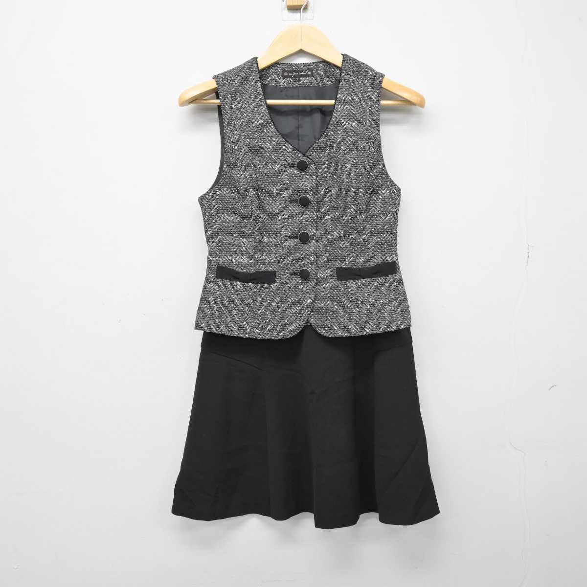 【中古】 事務服 女子制服 2点 (ベスト・スカート) sf050626