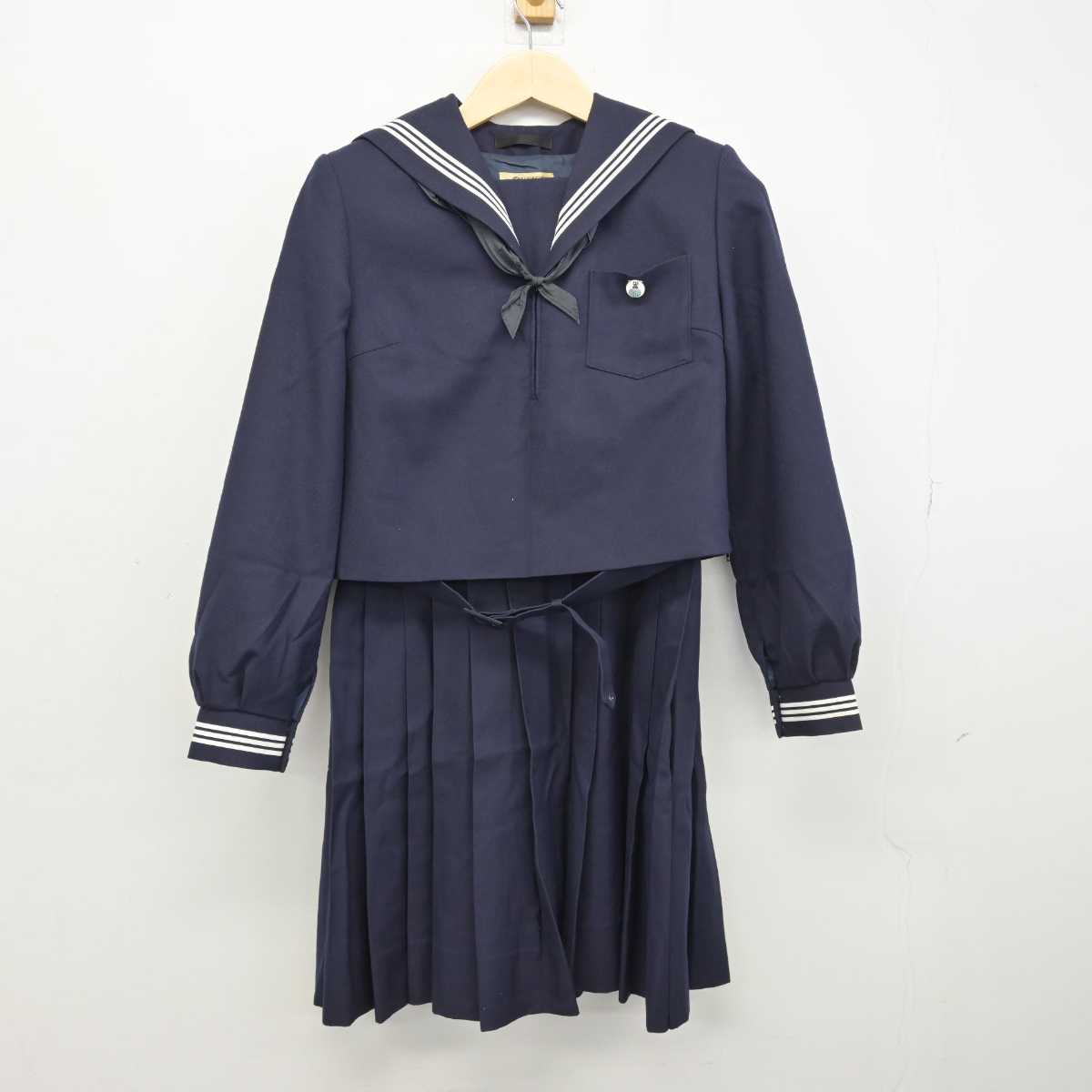 【中古】茨城県 水戸第三高等学校 女子制服 4点 (セーラー服・ジャンパースカート) sf050676