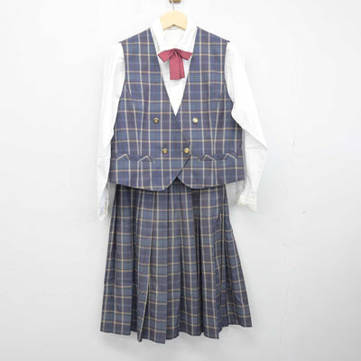 【中古】佐賀県 高志館高等学校 女子制服 5点 (ブレザー・ベスト・シャツ・スカート) sf050680