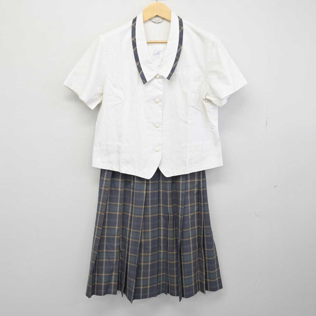 【中古】佐賀県 高志館高等学校 女子制服 2点 (シャツ・スカート) sf050681