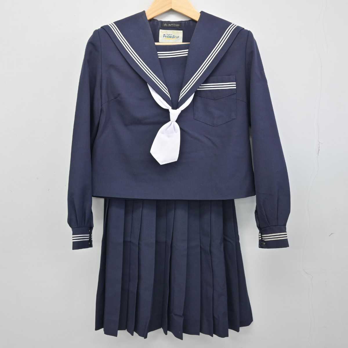 【中古】大阪府 貝塚市立第一中学校 女子制服 3点 (セーラー服・スカート) sf050706