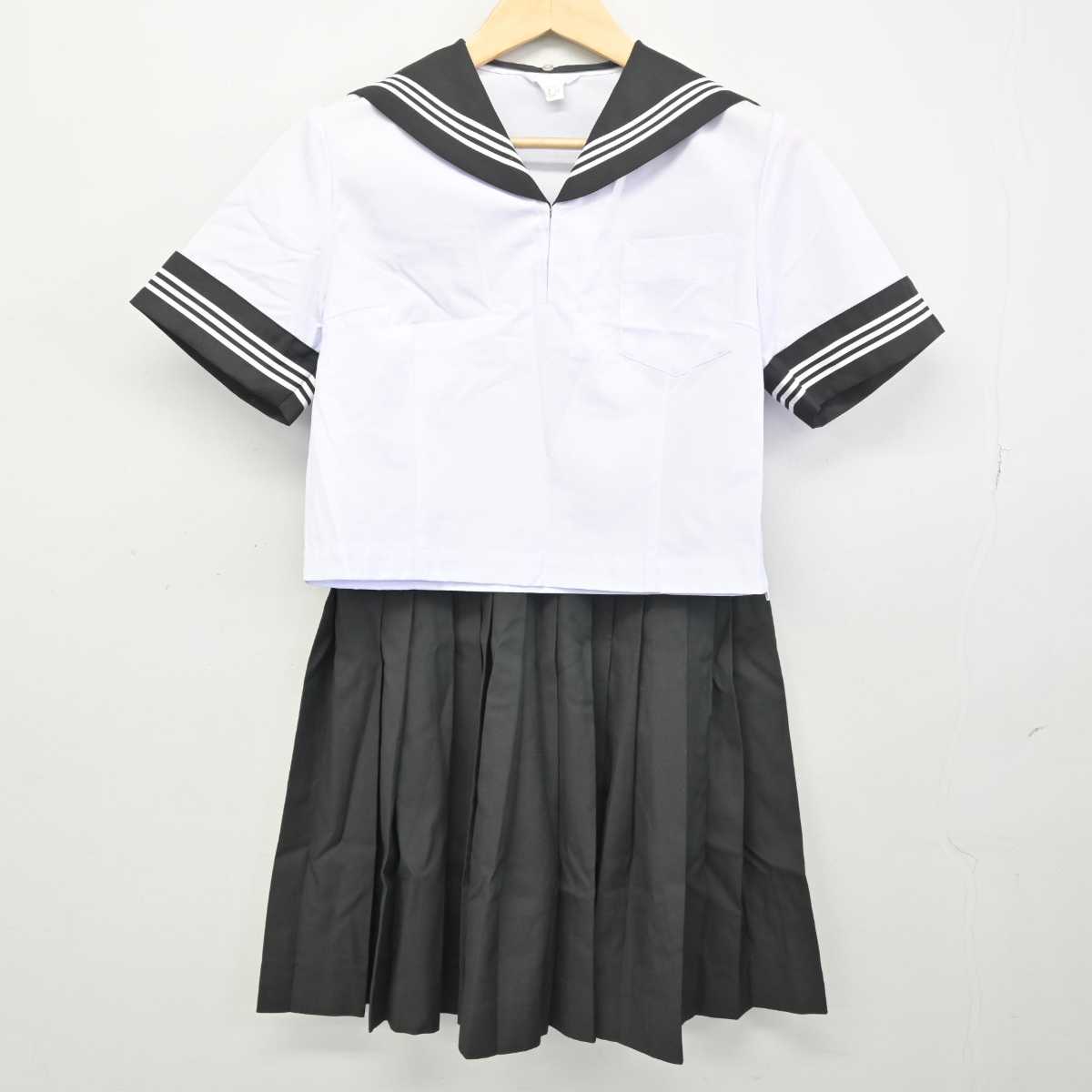 【中古】茨城県 下妻第二高等学校 女子制服 3点 (セーラー服・セーラー服・スカート) sf050707