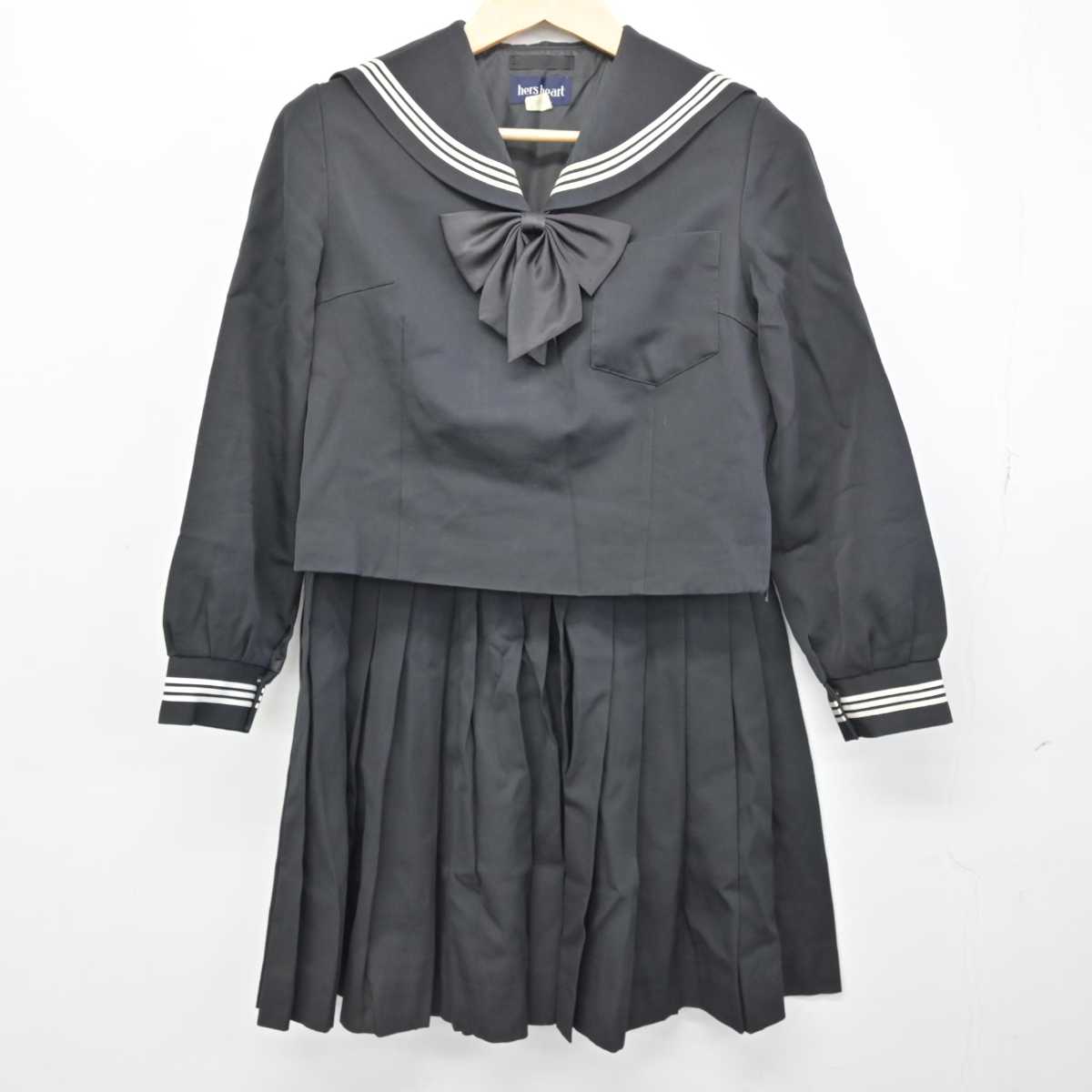 【中古】茨城県 下妻第二高等学校 女子制服 4点 (セーラー服・スカート) sf050708