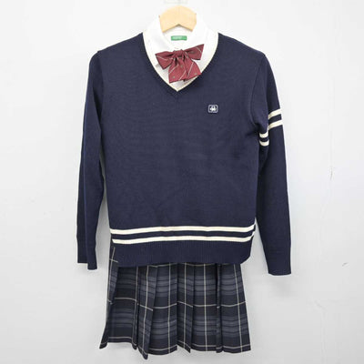 【中古】香川県 高松中央高等学校 女子制服 5点 (ブレザー・ニット・シャツ・スカート) sf050714