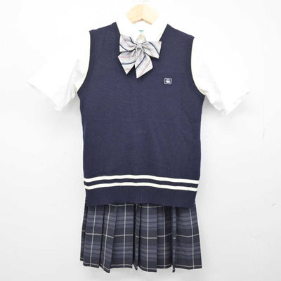 【中古】香川県 高松中央高等学校 女子制服 4点 (ニットベスト・シャツ・スカート) sf050723