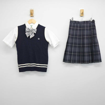 【中古】香川県 高松中央高等学校 女子制服 4点 (ニットベスト・シャツ・スカート) sf050723