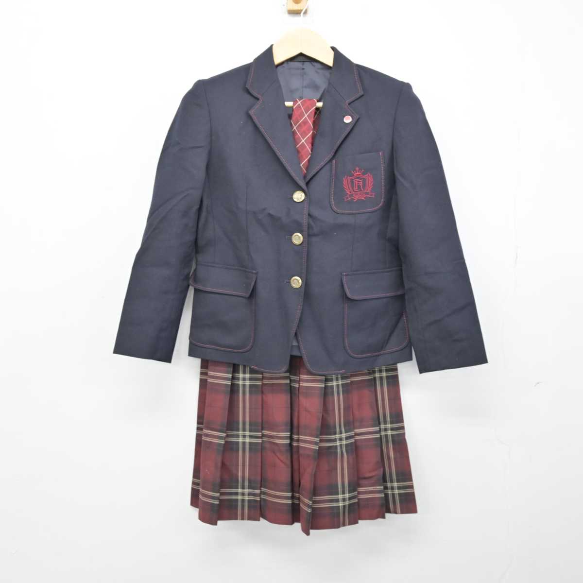 【中古】広島県 広陵高等学校 女子制服 4点 (ブレザー・スカート) sf050783