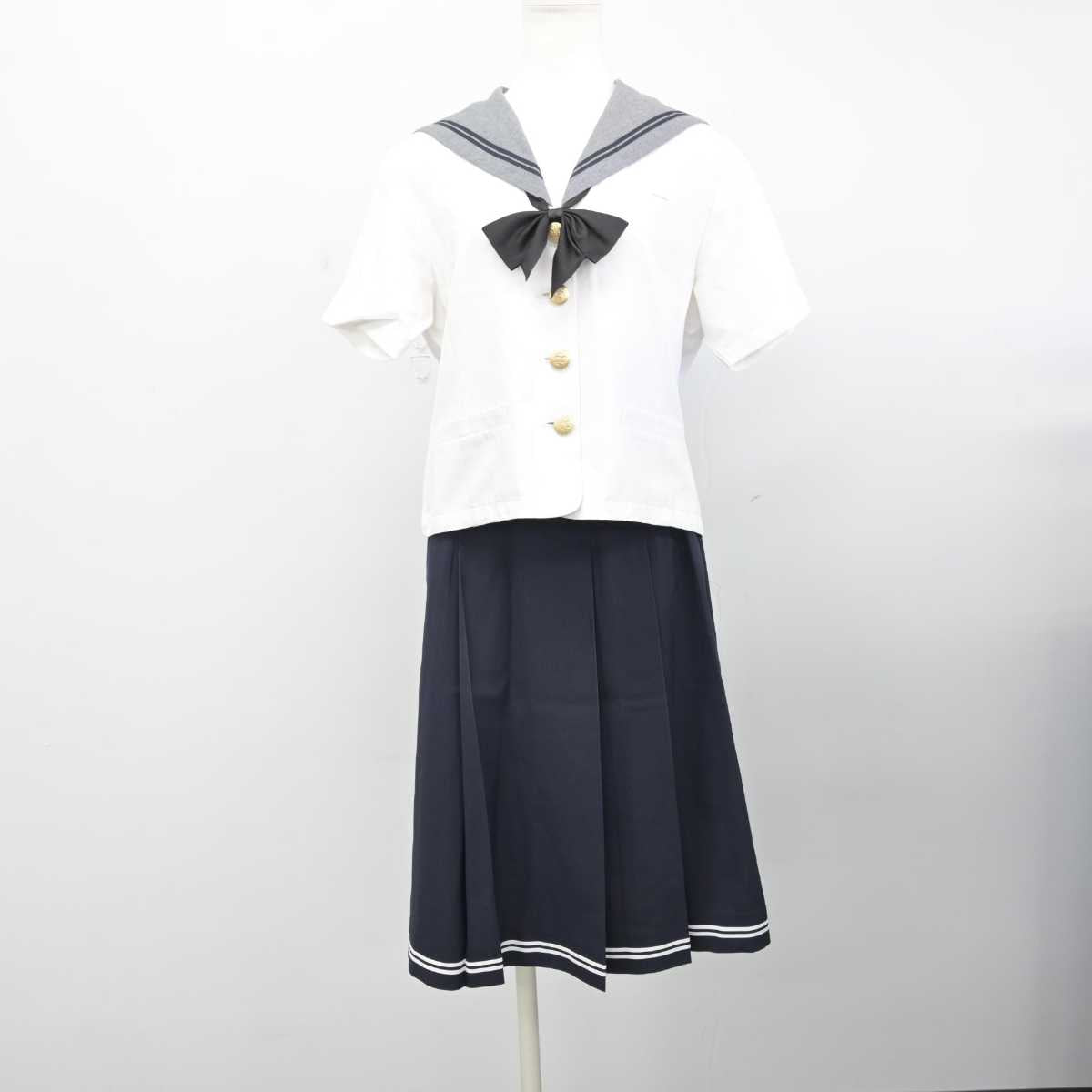 【中古】愛媛県 済美高等学校 女子制服 3点 (セーラー服・スカート) sf050789