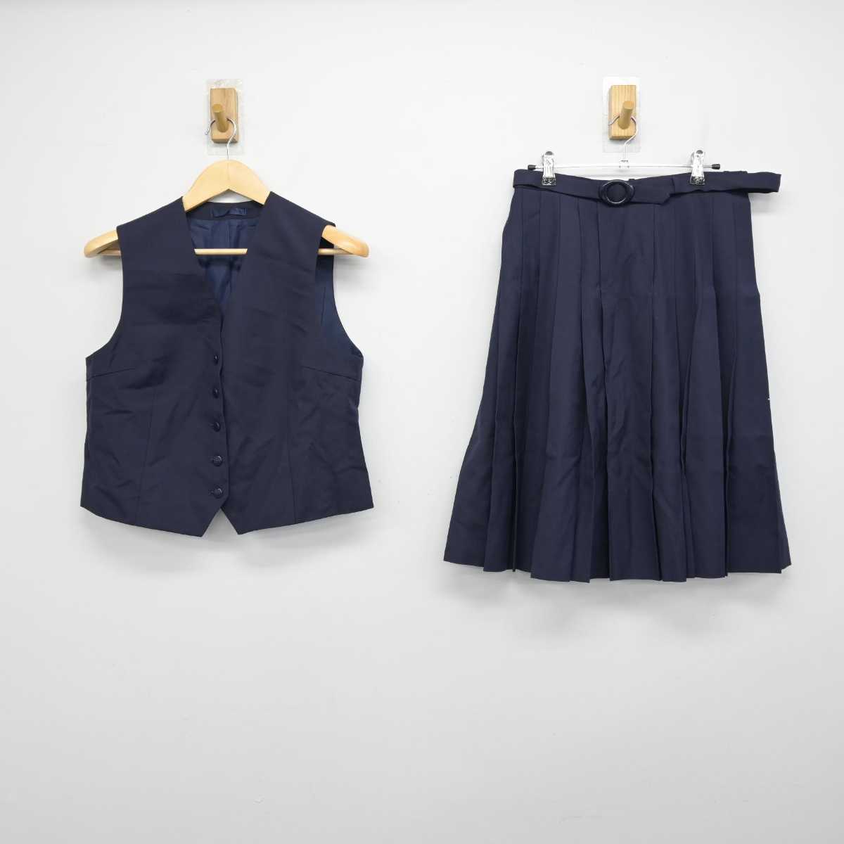 【中古】千葉県 船橋高等学校  女子制服 2点 (ベスト・スカート) sf050808