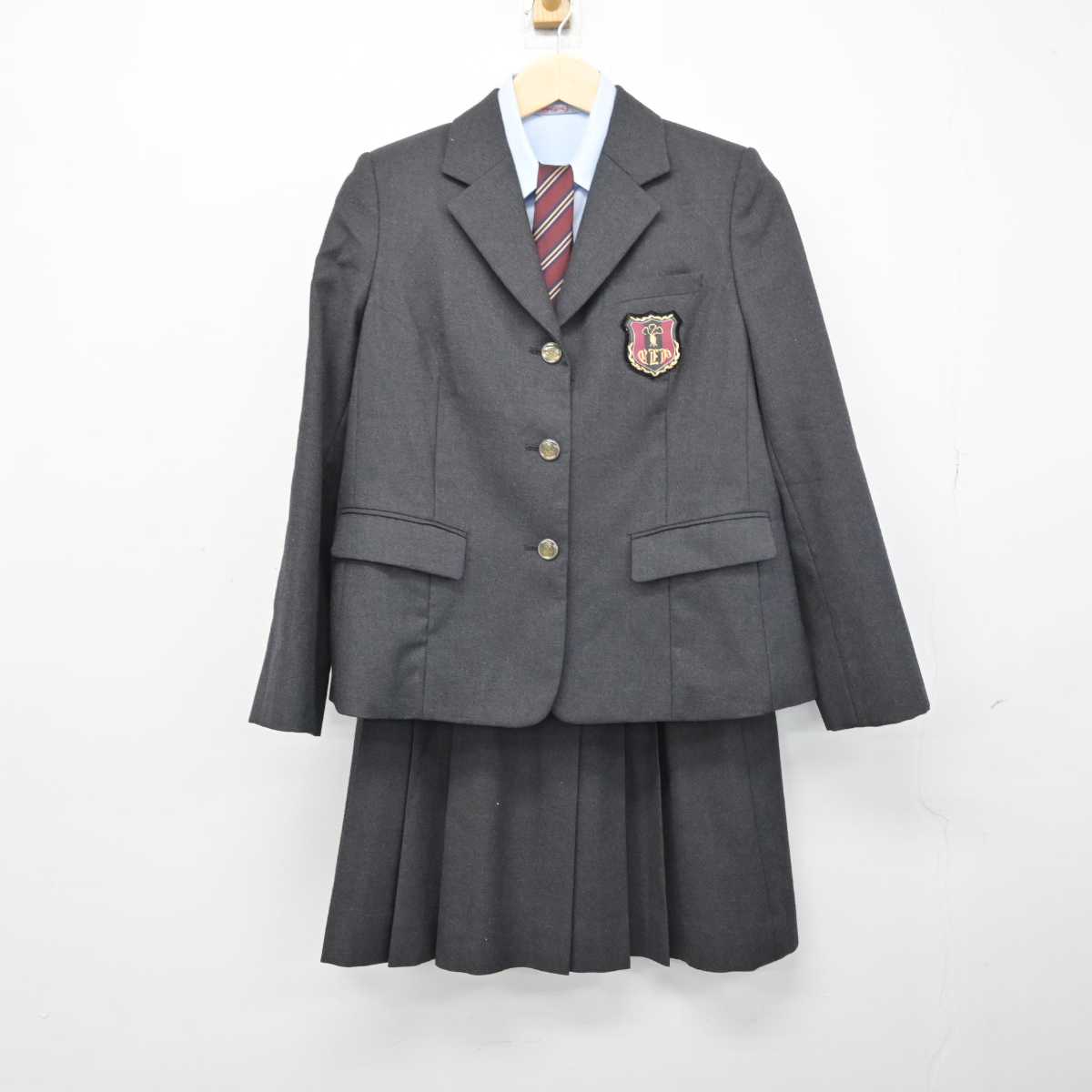 【中古】千葉県 千葉英和高等学校 女子制服 4点 (ブレザー・シャツ・スカート) sf050818