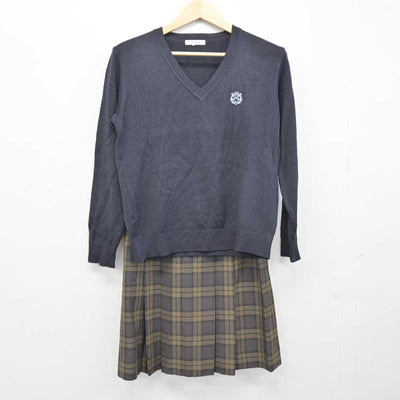 【中古】東京都 日本女子体育大学附属二階堂高等学校 女子制服 2点 (ニット・スカート) sf050833