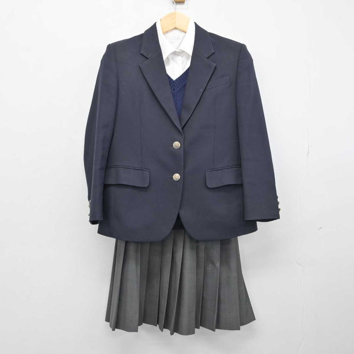 中古】東京都 荒川商業高等学校 女子制服 4点 (ブレザー・ニット