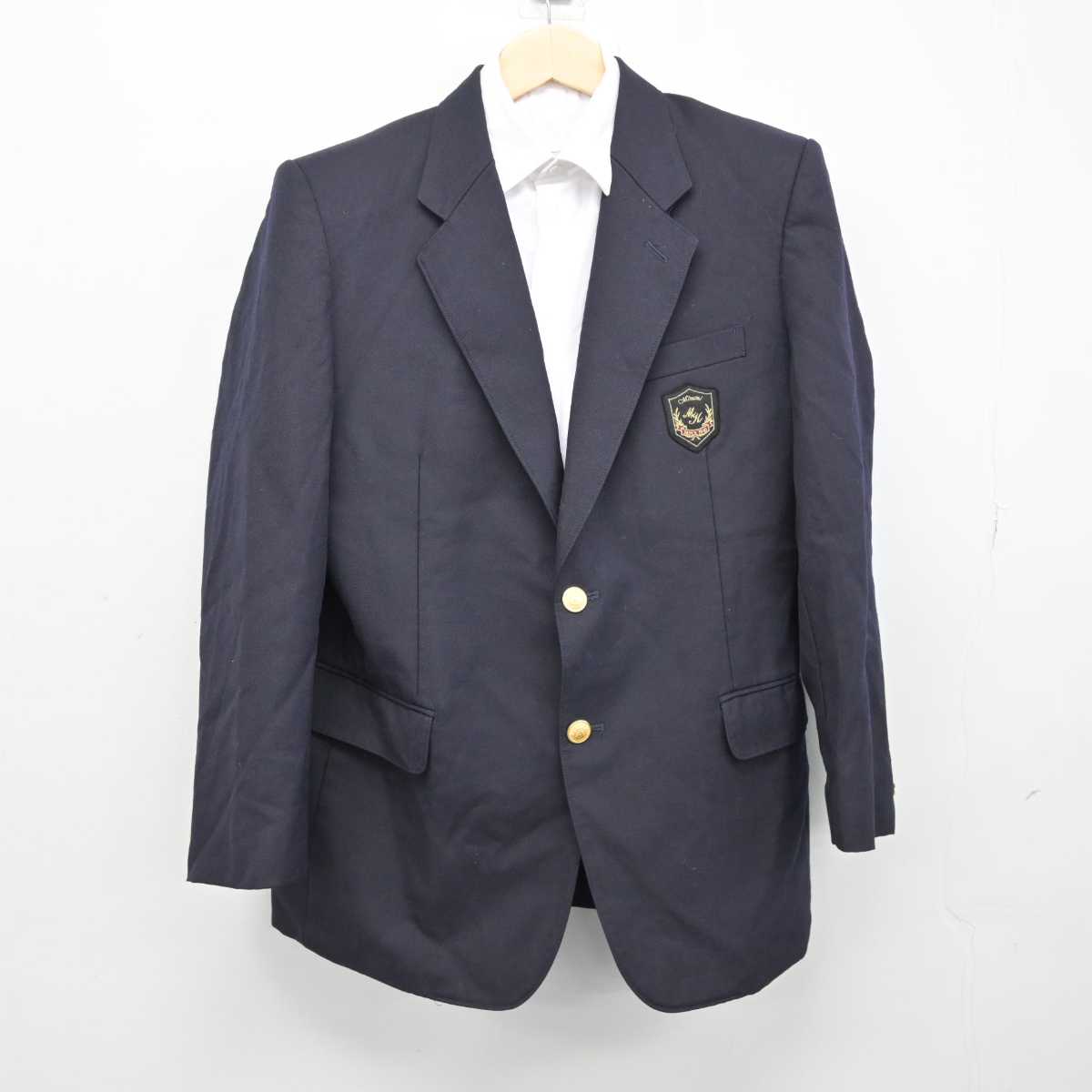 【中古】東京都 南葛飾高等学校 男子制服 2点 (ブレザー・シャツ) sf050844