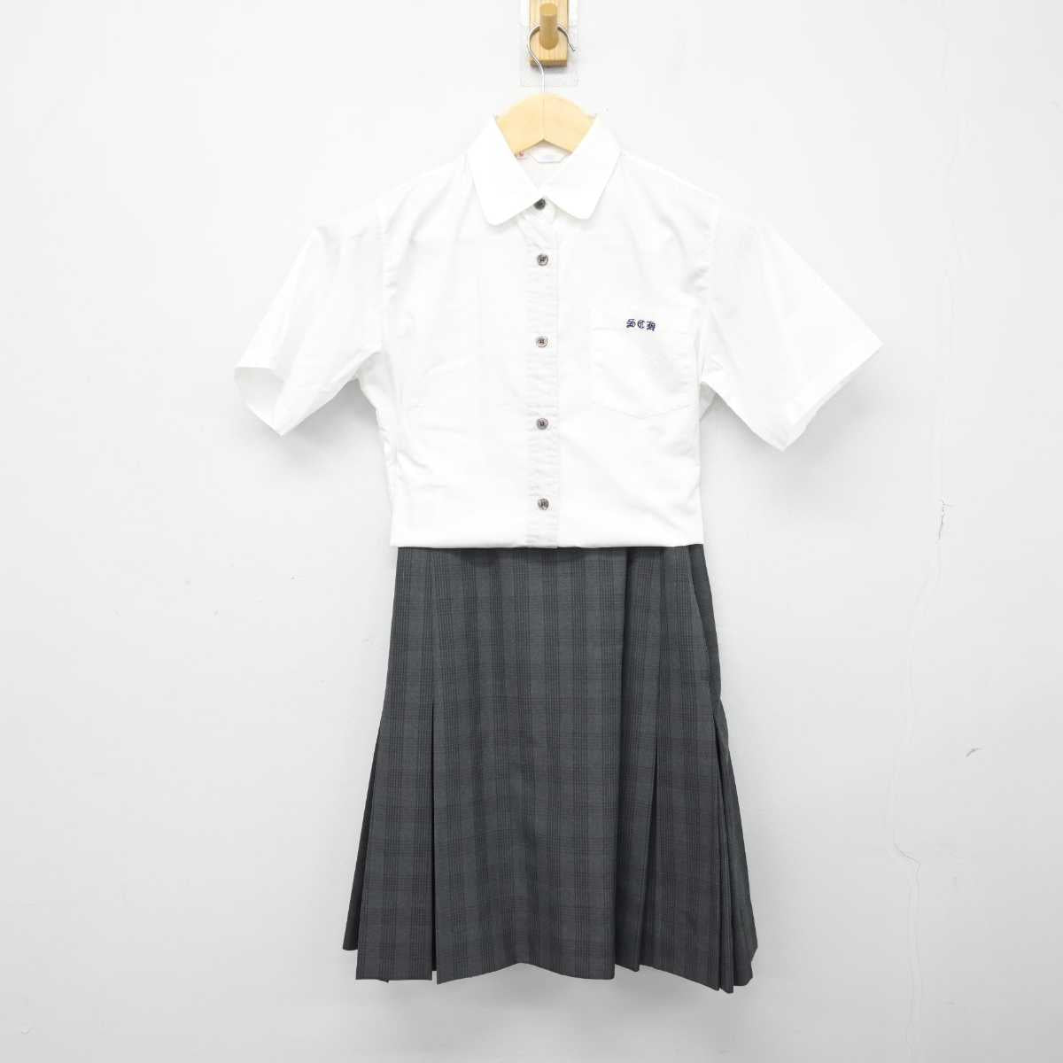 【中古】静岡県 聖隷クリストファー高等学校 女子制服 2点 (シャツ・スカート) sf050865