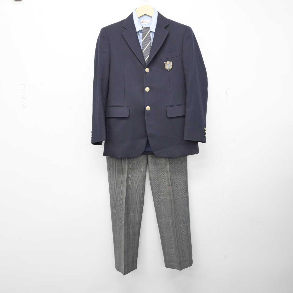 【中古】東京都 拓殖大学第一高等学校 男子制服 5点 (ブレザー・シャツ・ズボン) sf050915