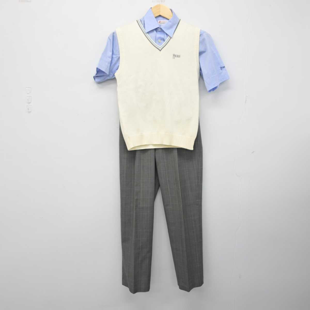 【中古】東京都 拓殖大学第一高等学校 男子制服 3点 (ニットベスト・シャツ・ズボン) sf050916