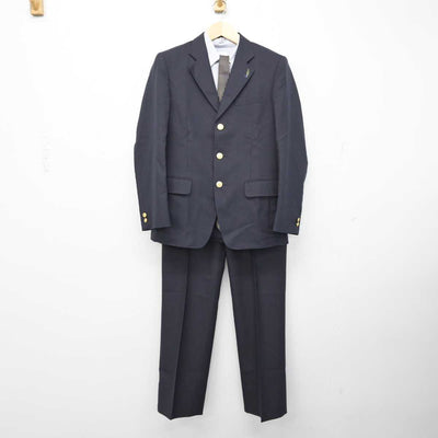 【中古】福島県 湯本高等学校 男子制服 4点 (ブレザー・シャツ・ズボン) sf050938