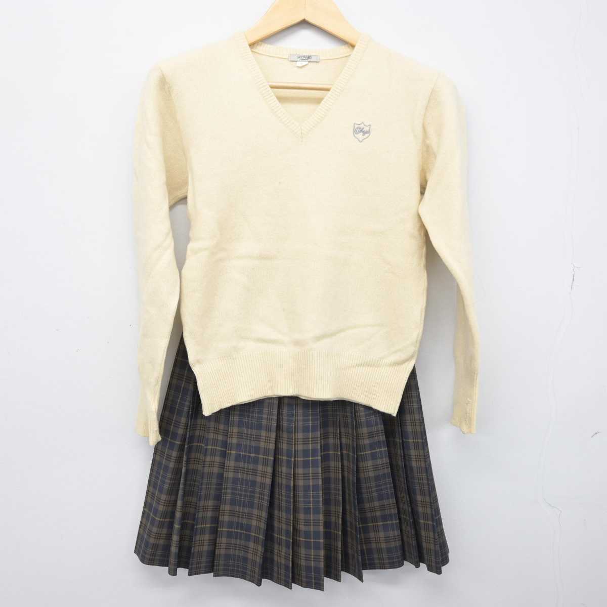 【中古】東京都 鷗友学園女子高等学校 女子制服 2点 (ニット・スカート) sf050963