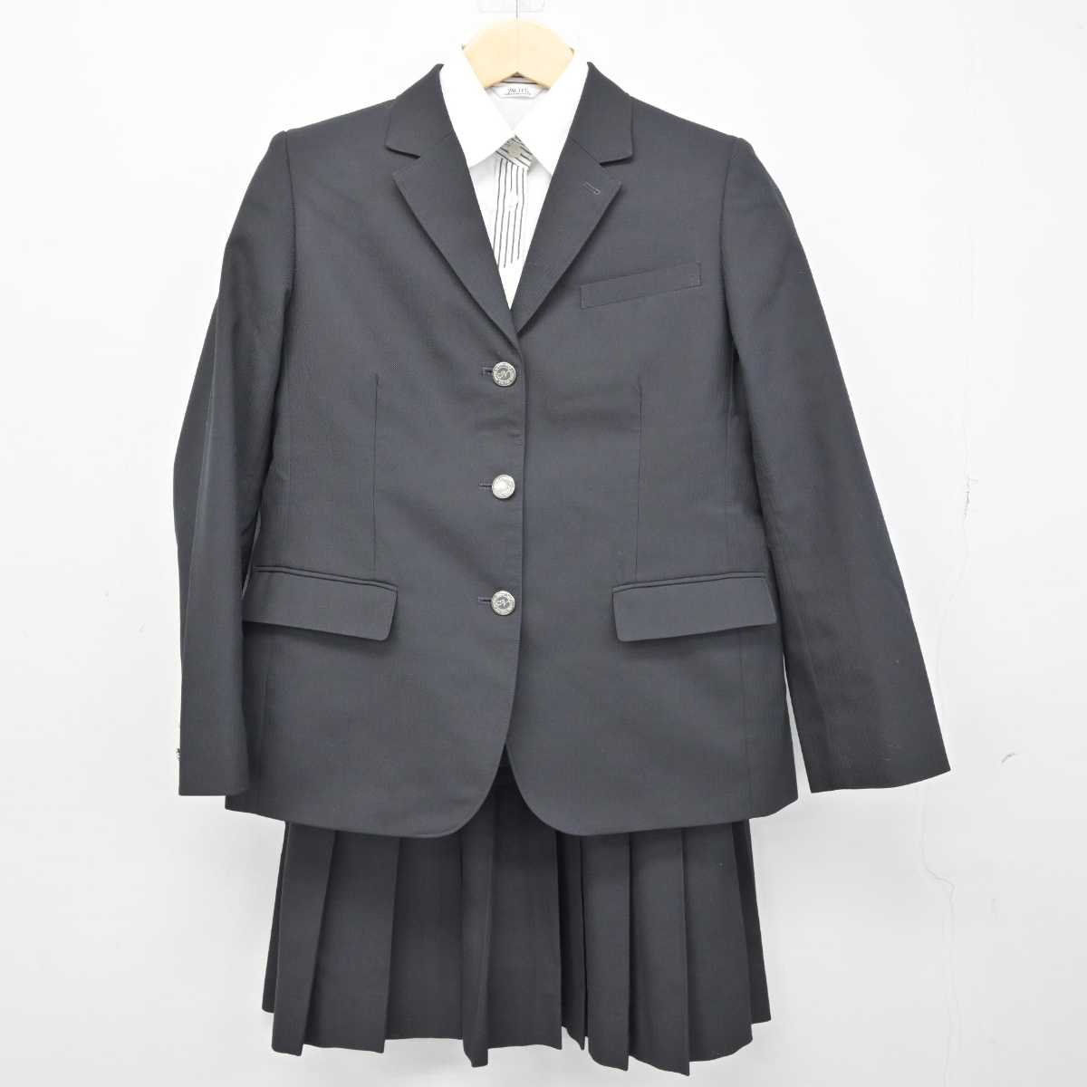 【中古】兵庫県 鳴尾高等学校 女子制服 3点 (ブレザー・シャツ・スカート) sf050971