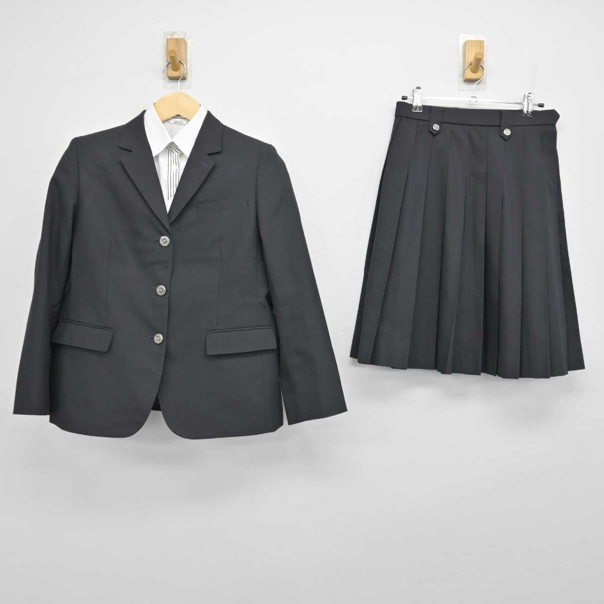 【中古】兵庫県 鳴尾高等学校 女子制服 3点 (ブレザー・シャツ・スカート) sf050971