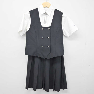 【中古】兵庫県 鳴尾高等学校 女子制服 4点 (シャツ・ベスト・スカート) sf050972