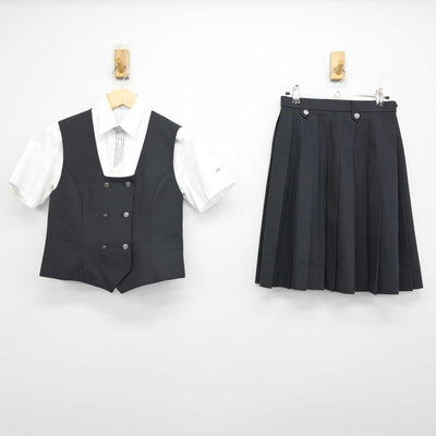 【中古】兵庫県 鳴尾高等学校 女子制服 4点 (シャツ・ベスト・スカート) sf050972